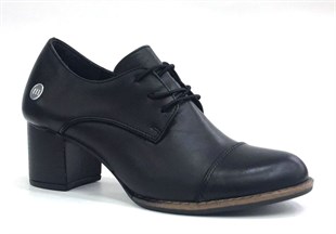 95 Mammamia Günlük Kadın Deri Ayakkabı-Siyah sistemayakkabi